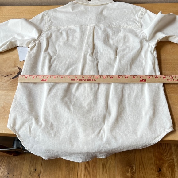 GOOD AMERICAN SHIRT NWT S CLOUD WHITE IVORY WESTERN CASUAL MINIMALIST CLASSIC - Picture 8 of 12